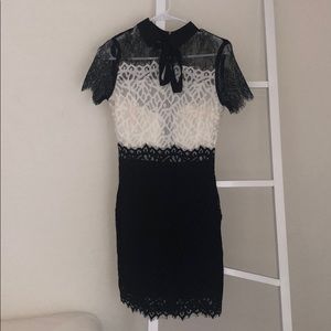 Black and White Lace Dress